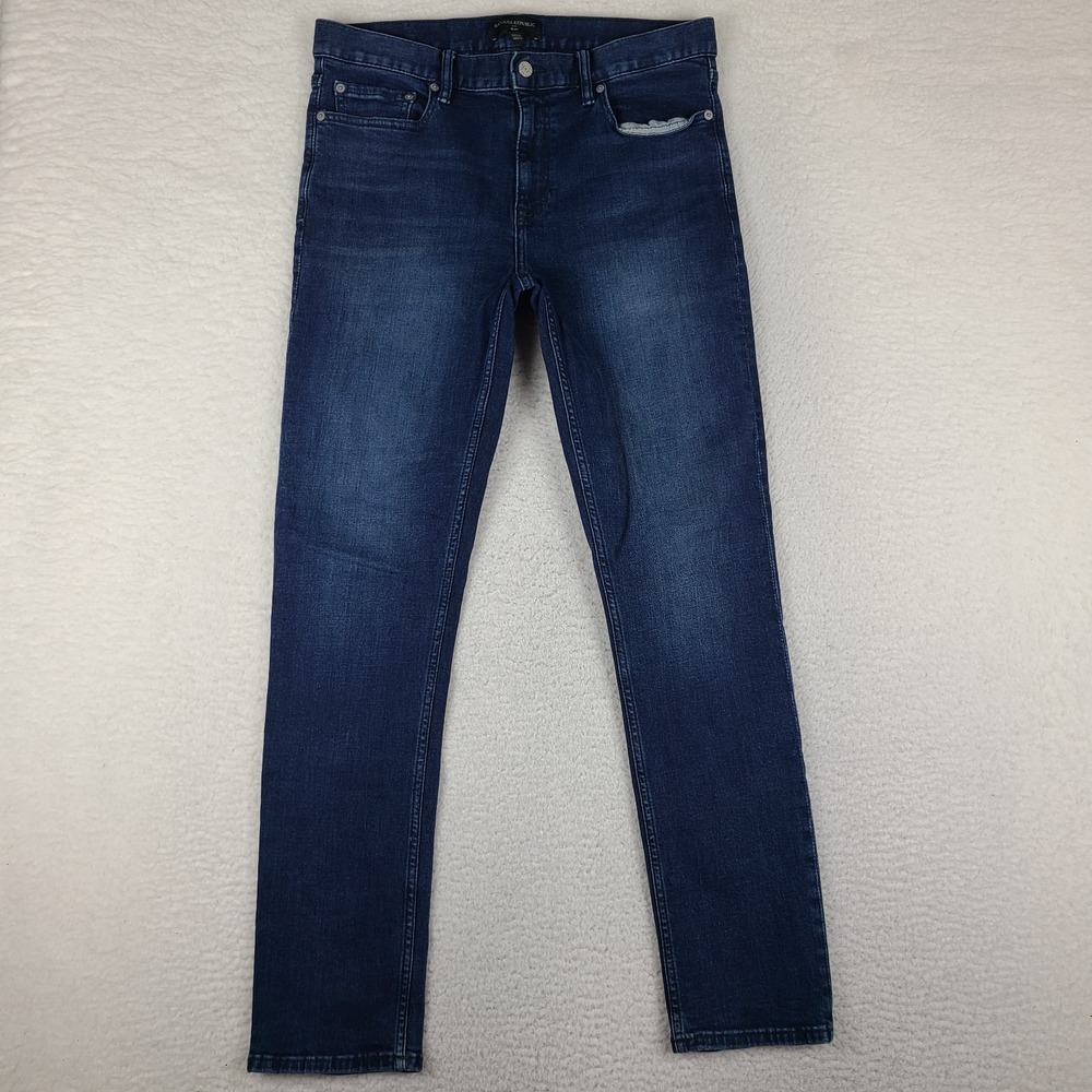 Banana Republic Jeans Mens 32x32 Blue Slim Fit Dark Wash Denim